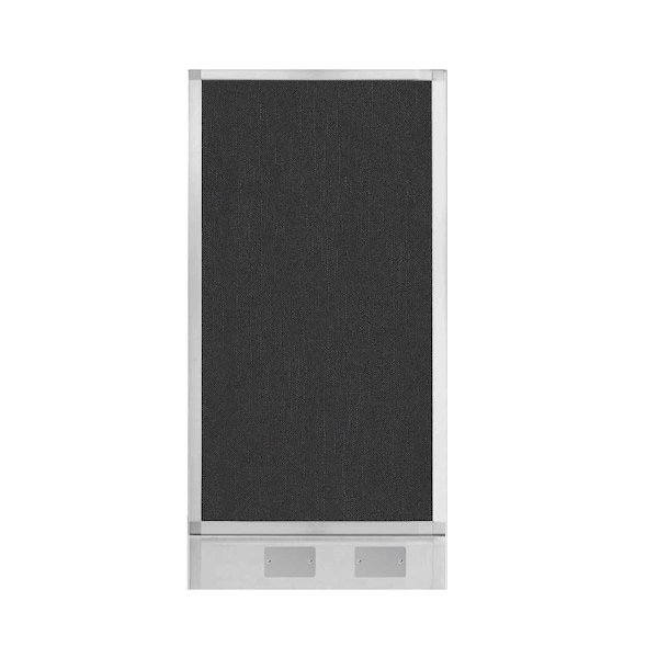 Hush Panel Configurable Cubicle Partition 2' x 4' Black Fabric w/ Cable Channel